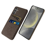 For Samsung Galaxy S25 Case Cloth + Hard PC Phone Cover with Dual Card Slots