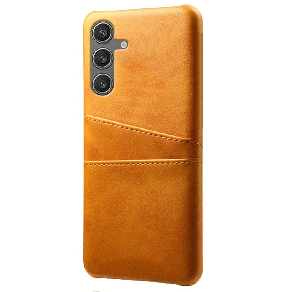 For Samsung Galaxy S25 Case Dual Card Slots PU Leather + Hard PC Phone Cover