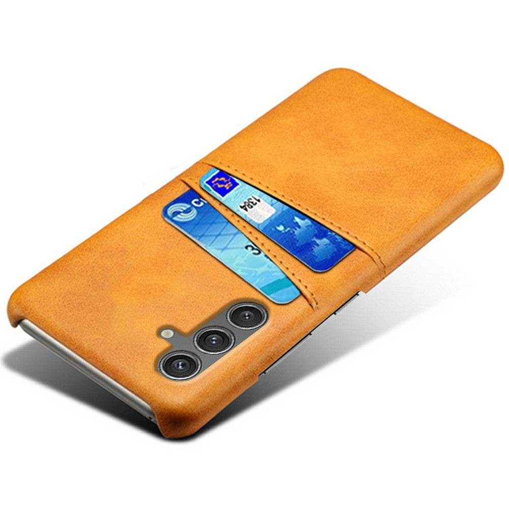 For Samsung Galaxy S25 Case Dual Card Slots PU Leather + Hard PC Phone Cover
