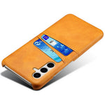 Til Samsung Galaxy S25+ Cover Dobbelt Kortplads PU Læder + Hardt PC Telefoncover
