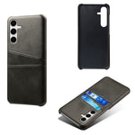 For Samsung Galaxy S25+ Case Dual Card Slots PU Leather + Hard PC Phone Cover