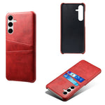 Til Samsung Galaxy S25+ Cover Dobbelt Kortplads PU Læder + Hardt PC Telefoncover