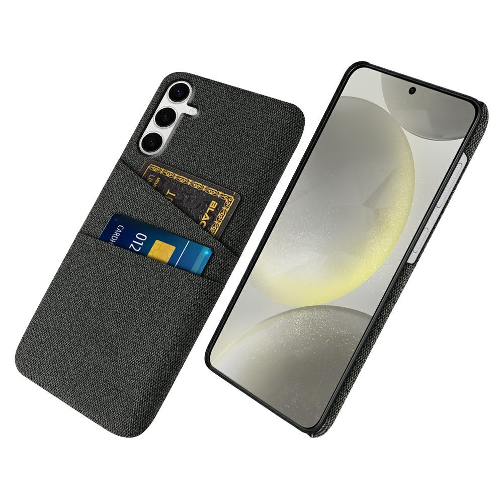For Samsung Galaxy S25+ Case Cloth + Hard PC Phone Cover with Dual Card Slots