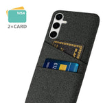 For Samsung Galaxy S25+ Case Cloth + Hard PC Phone Cover with Dual Card Slots