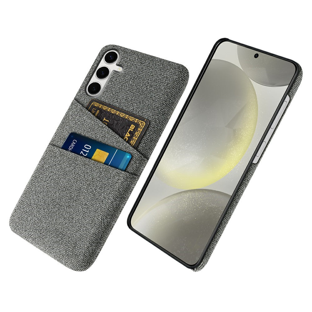 For Samsung Galaxy S25+ Case Cloth + Hard PC Phone Cover with Dual Card Slots
