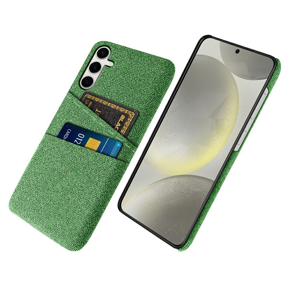 For Samsung Galaxy S25+ Case Cloth + Hard PC Phone Cover with Dual Card Slots
