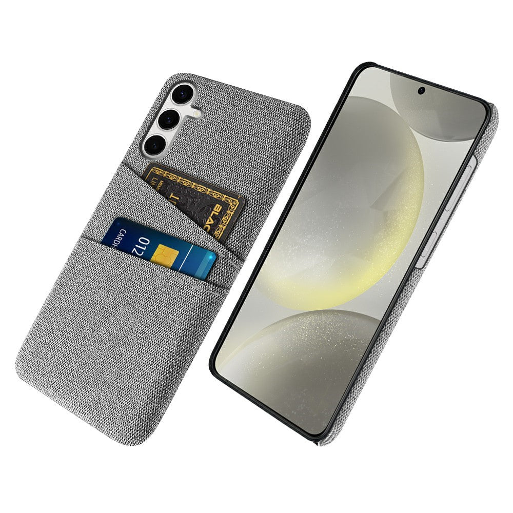 For Samsung Galaxy S25+ Case Cloth + Hard PC Phone Cover with Dual Card Slots