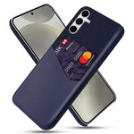 For Samsung Galaxy S25+ Case PU Leather Card Slot Cloth Texture Hard PC Phone Cover