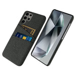Samsung Galaxy S25 Ultra-skal i tyg + hårt PC-skal med dubbla kortplatser