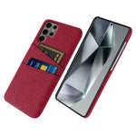 Samsung Galaxy S25 Ultra-skal i tyg + hårt PC-skal med dubbla kortplatser