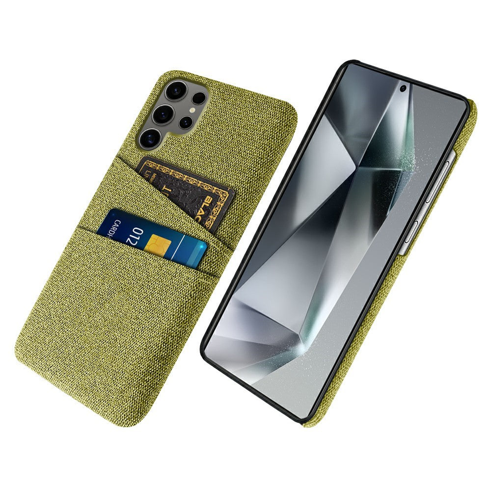 Samsung Galaxy S25 Ultra-skal i tyg + hårt PC-skal med dubbla kortplatser