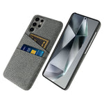Samsung Galaxy S25 Ultra-skal i tyg + hårt PC-skal med dubbla kortplatser