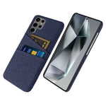 Samsung Galaxy S25 Ultra-skal i tyg + hårt PC-skal med dubbla kortplatser