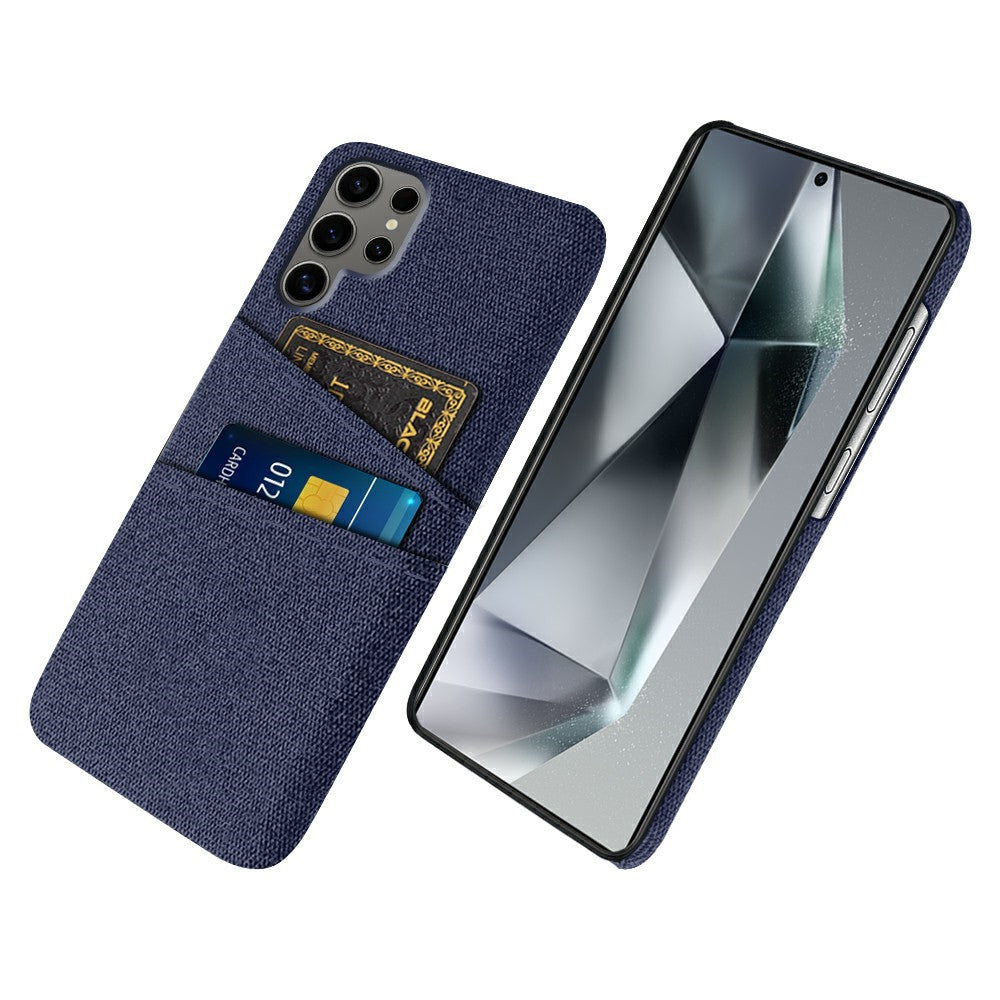 Samsung Galaxy S25 Ultra-skal i tyg + hårt PC-skal med dubbla kortplatser