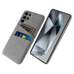 Samsung Galaxy S25 Ultra-skal i tyg + hårt PC-skal med dubbla kortplatser