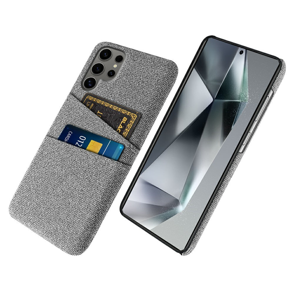 Samsung Galaxy S25 Ultra-skal i tyg + hårt PC-skal med dubbla kortplatser