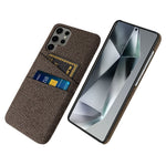 Samsung Galaxy S25 Ultra-skal i tyg + hårt PC-skal med dubbla kortplatser
