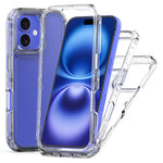 For iPhone 16 Case Acrylic+TPU Clear Phone Cover (Large Lens Hole)