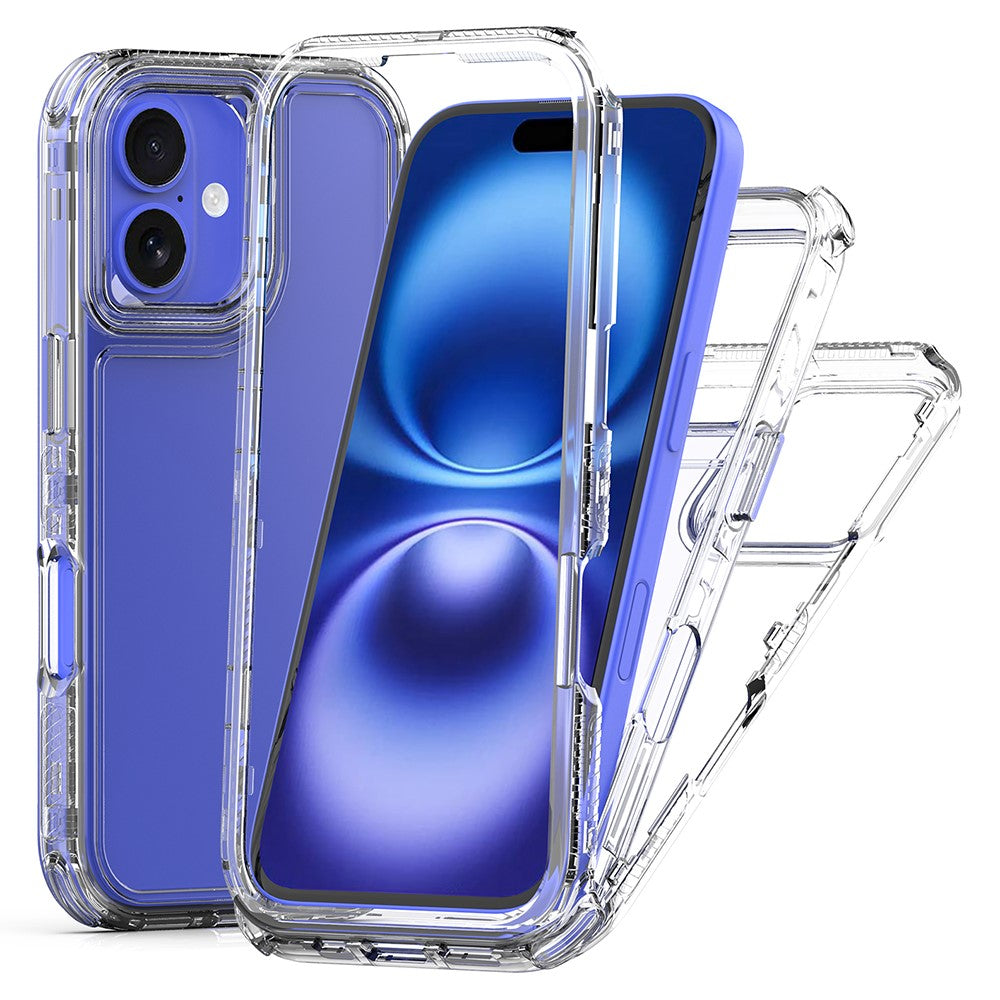 For iPhone 16 Case Acrylic+TPU Clear Phone Cover (Large Lens Hole)