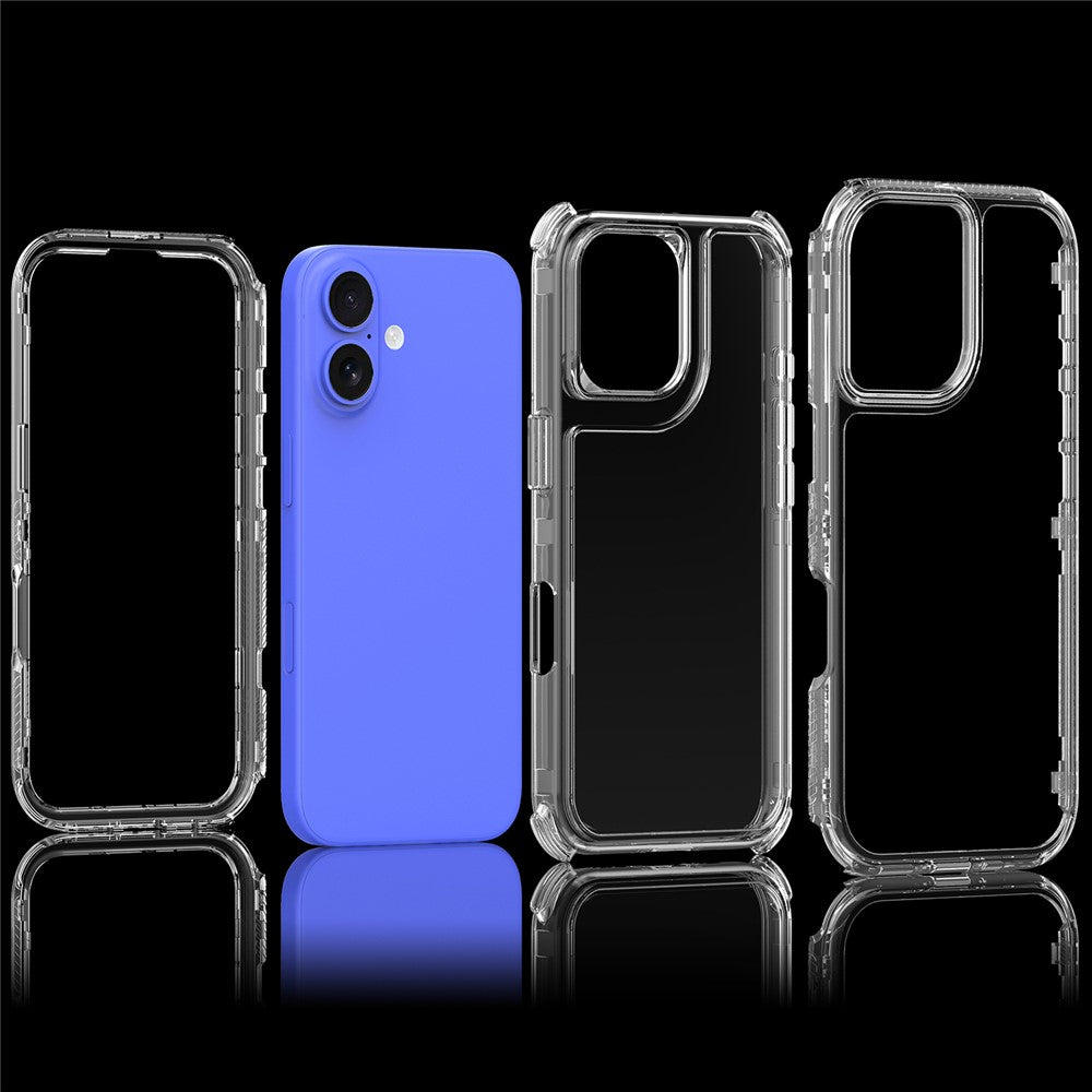For iPhone 16 Case Acrylic+TPU Clear Phone Cover (Large Lens Hole)