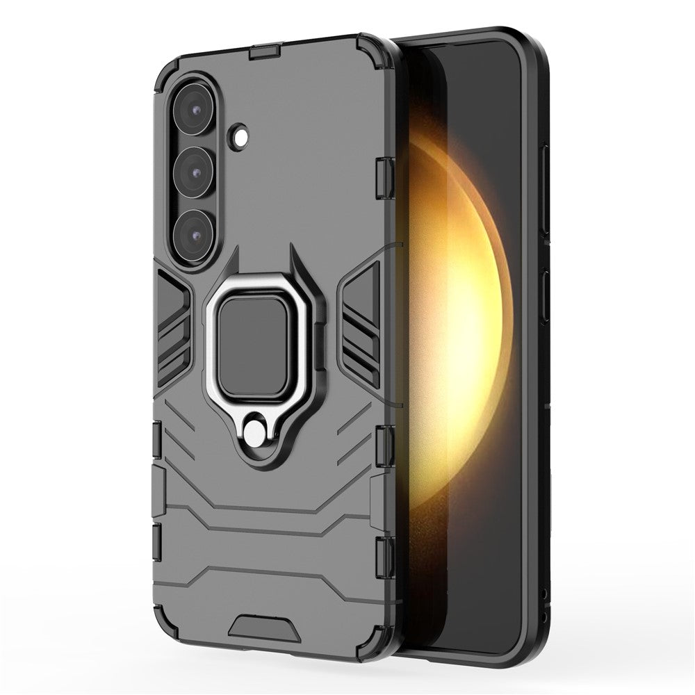 For Samsung Galaxy S25+ Case PC+TPU Protective Phone Cover with Ring Kickstand