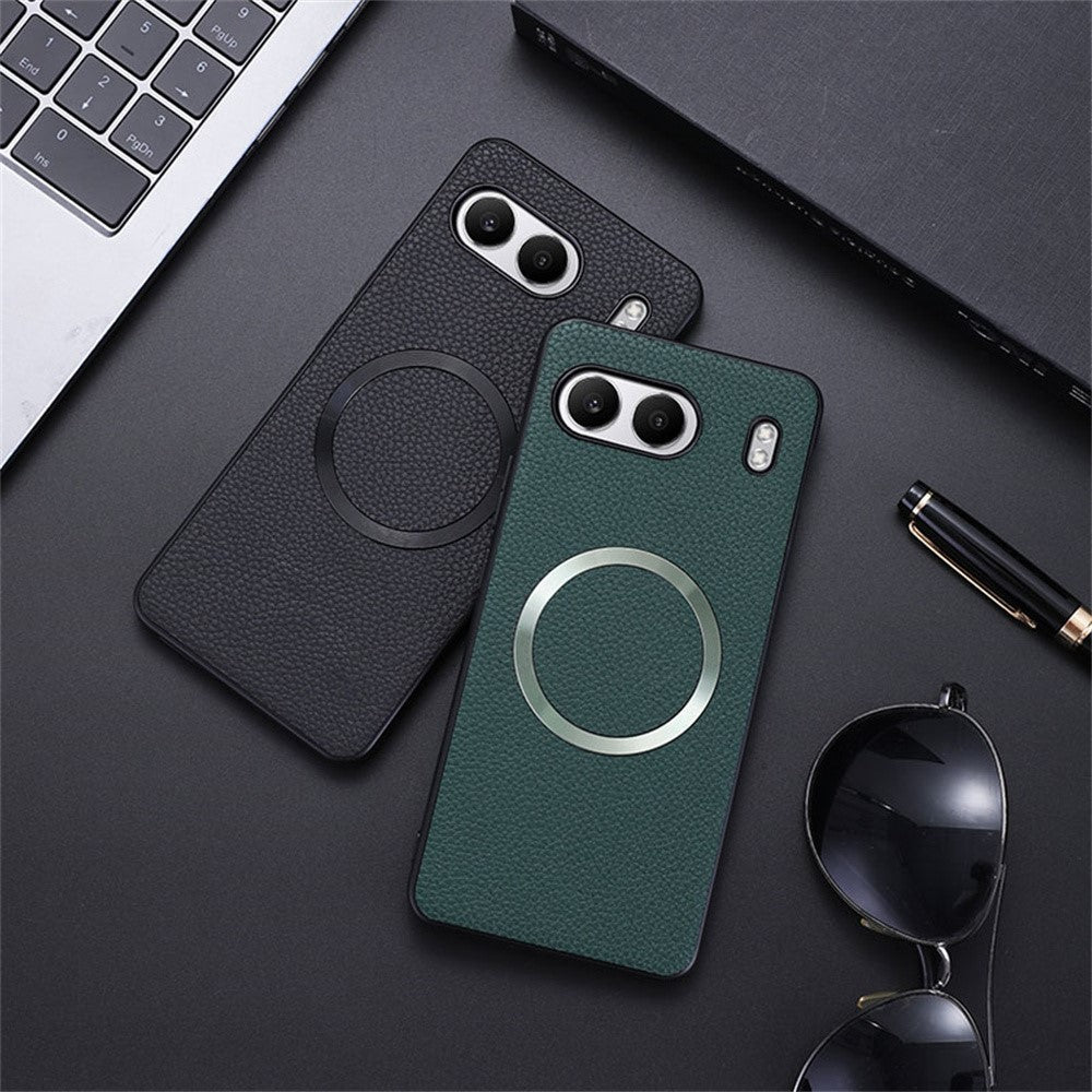 For OnePlus Nord 4 Magnetic Case Litchi Texture PU Leather+TPU Phone Cover