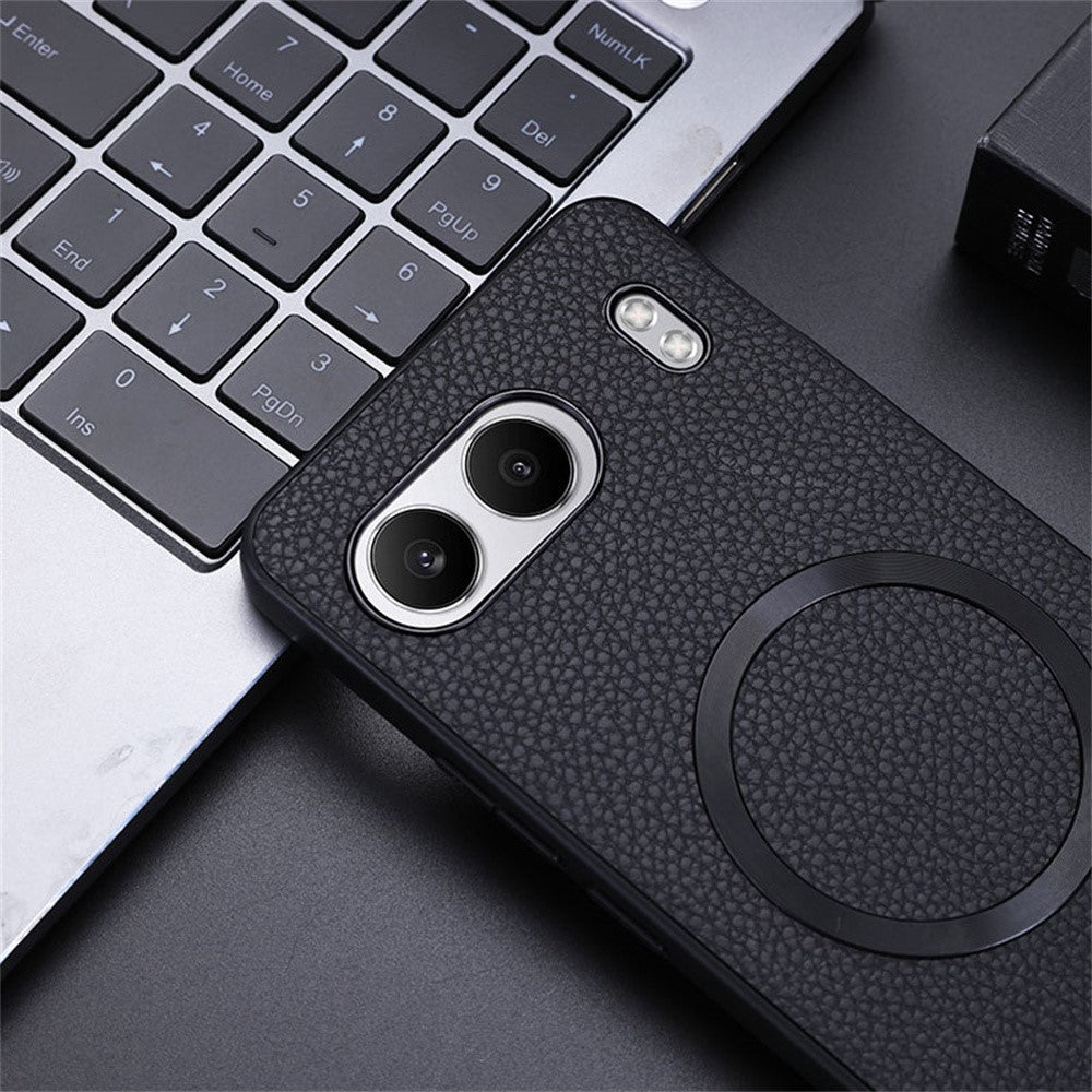 For OnePlus Nord 4 Magnetic Case Litchi Texture PU Leather+TPU Phone Cover