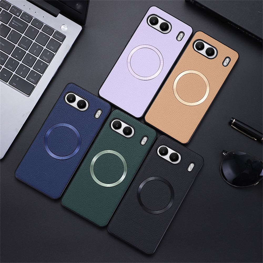 For OnePlus Nord 4 Magnetic Case Litchi Texture PU Leather+TPU Phone Cover