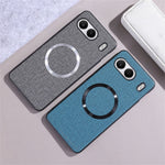 OnePlus Nord 4 Magnetiskt Skal Stoppsäkert TPU+Tyg Baksida mobilskydd