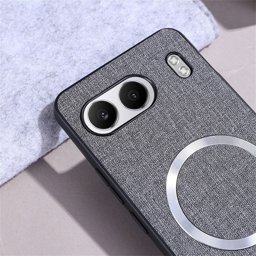 OnePlus Nord 4 Magnetiskt Skal Stoppsäkert TPU+Tyg Baksida mobilskydd