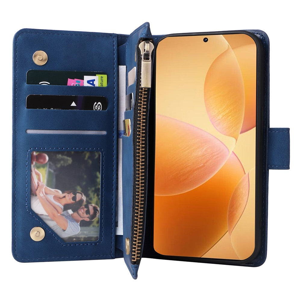 For Xiaomi 14T Pro Case Zipper Wallet Multiple Card Slots Leather Phone Cover