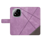 For Xiaomi Redmi Note 14 Pro+ 5G / Note 14 Pro 5G / Poco X7 5G Case Leather Geometric Line Wallet Phone Cover with Wrist Strap