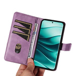 For Xiaomi Redmi Note 14 Pro+ 5G / Note 14 Pro 5G / Poco X7 5G Case Leather Geometric Line Wallet Phone Cover with Wrist Strap