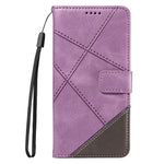 For Xiaomi Redmi Note 14 Pro+ 5G / Note 14 Pro 5G / Poco X7 5G Case Leather Geometric Line Wallet Phone Cover with Wrist Strap