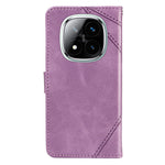 For Xiaomi Redmi Note 14 Pro+ 5G / Note 14 Pro 5G / Poco X7 5G Case Leather Geometric Line Wallet Phone Cover with Wrist Strap