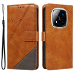For Xiaomi Redmi Note 14 Pro+ 5G / Note 14 Pro 5G / Poco X7 5G Case Leather Geometric Line Wallet Phone Cover with Wrist Strap