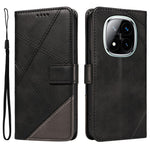 For Xiaomi Redmi Note 14 Pro+ 5G / Note 14 Pro 5G / Poco X7 5G Case Leather Geometric Line Wallet Phone Cover with Wrist Strap