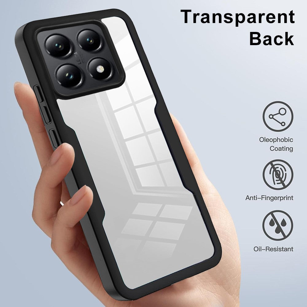 For Xiaomi 14T Pro Case Acrylic+TPU Clear Phone Cover with PET Screen Film