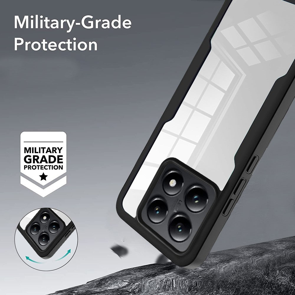 For Xiaomi 14T Pro Case Acrylic+TPU Clear Phone Cover with PET Screen Film