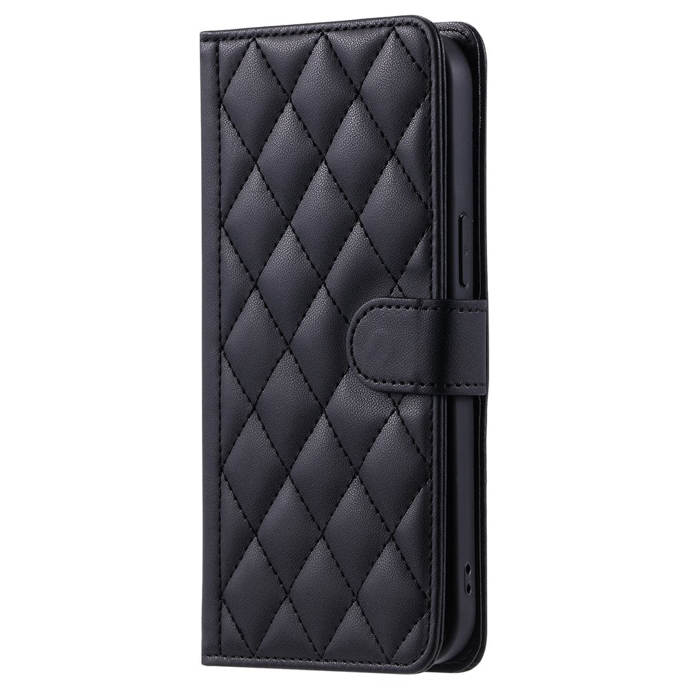 For Oppo Reno12 F 4G Wallet Case Rhombus Grid PU Leather Phone Cover