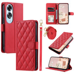 For Oppo A60 4G Wallet Case Rhombus Grid PU Leather Phone Cover