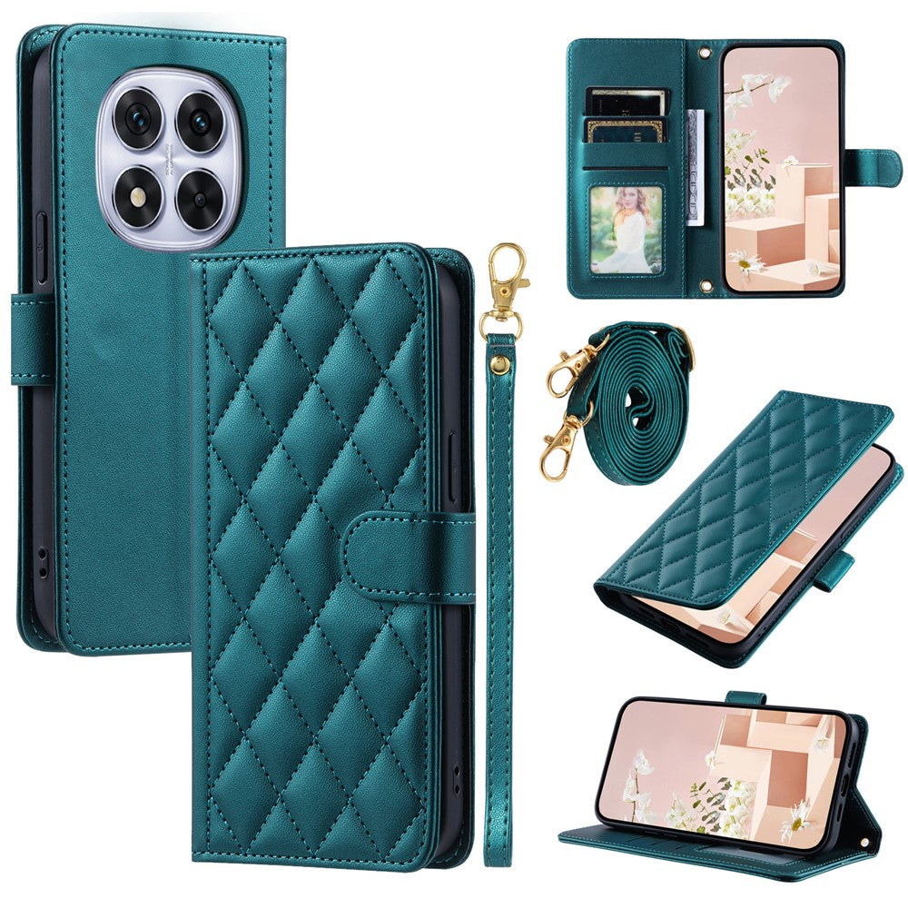 For Xiaomi Redmi Note 14 Pro+ 5G / Note 14 Pro 5G / Poco X7 5G Wallet Case Rhombus Grid PU Leather Phone Cover