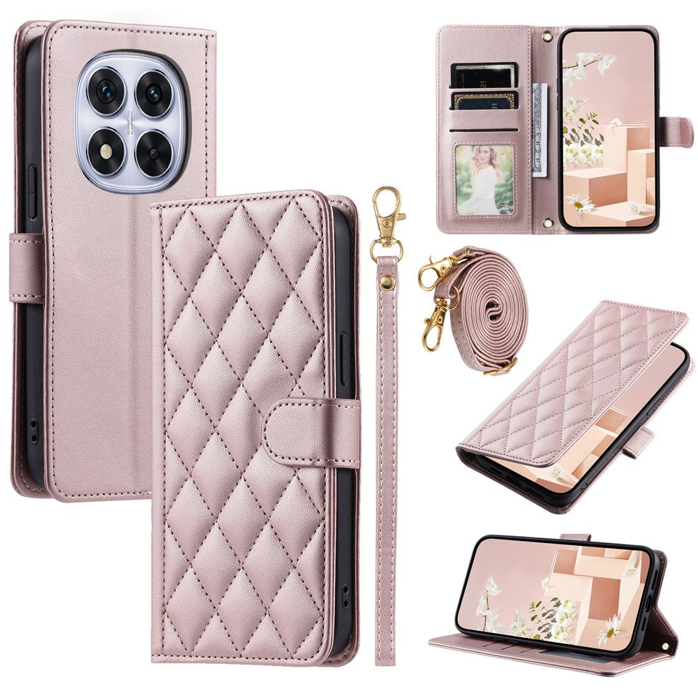 For Xiaomi Redmi Note 14 Pro+ 5G / Note 14 Pro 5G / Poco X7 5G Wallet Case Rhombus Grid PU Leather Phone Cover