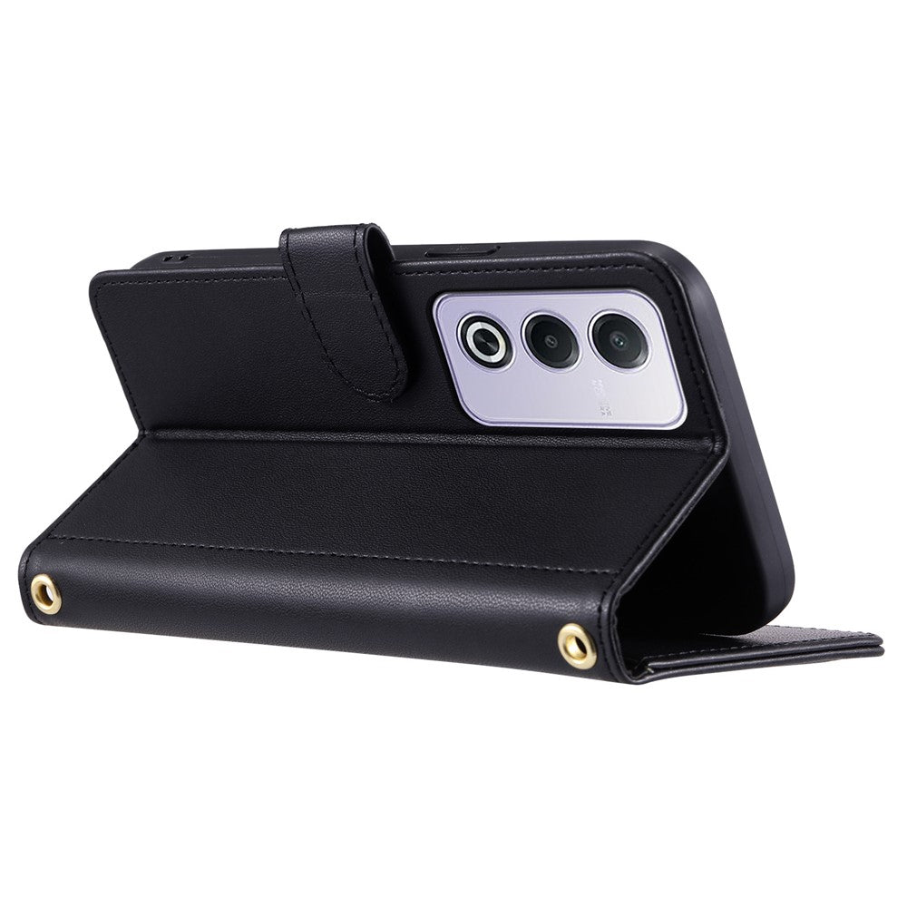 Læderetui til Oppo A80 5G / K12x 5G (Indien) / A3 Pro (global) 5G / A3 Pro (Indien) 5G / A3x 5G (Kina), tegnebogs-telefoncover