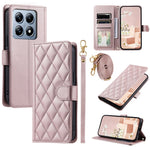For Xiaomi 14T Pro Wallet Case Rhombus Grid PU Leather Phone Cover
