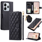 For Xiaomi Redmi Note 14 5G Wallet Case Rhombus Grid PU Leather Phone Cover