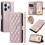For Xiaomi Redmi Note 14 5G Wallet Case Rhombus Grid PU Leather Phone Cover