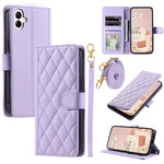 For Samsung Galaxy A06 4G Wallet Case Rhombus Grid PU Leather Phone Cover