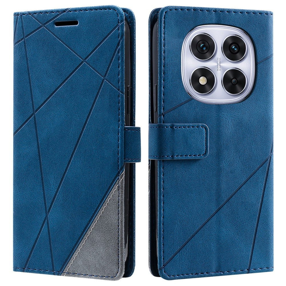 For Xiaomi Redmi Note 14 Pro+ 5G / Note 14 Pro 5G / Poco X7 5G Case Imprinted Lines PU Leather Splicing Wallet Phone Cover
