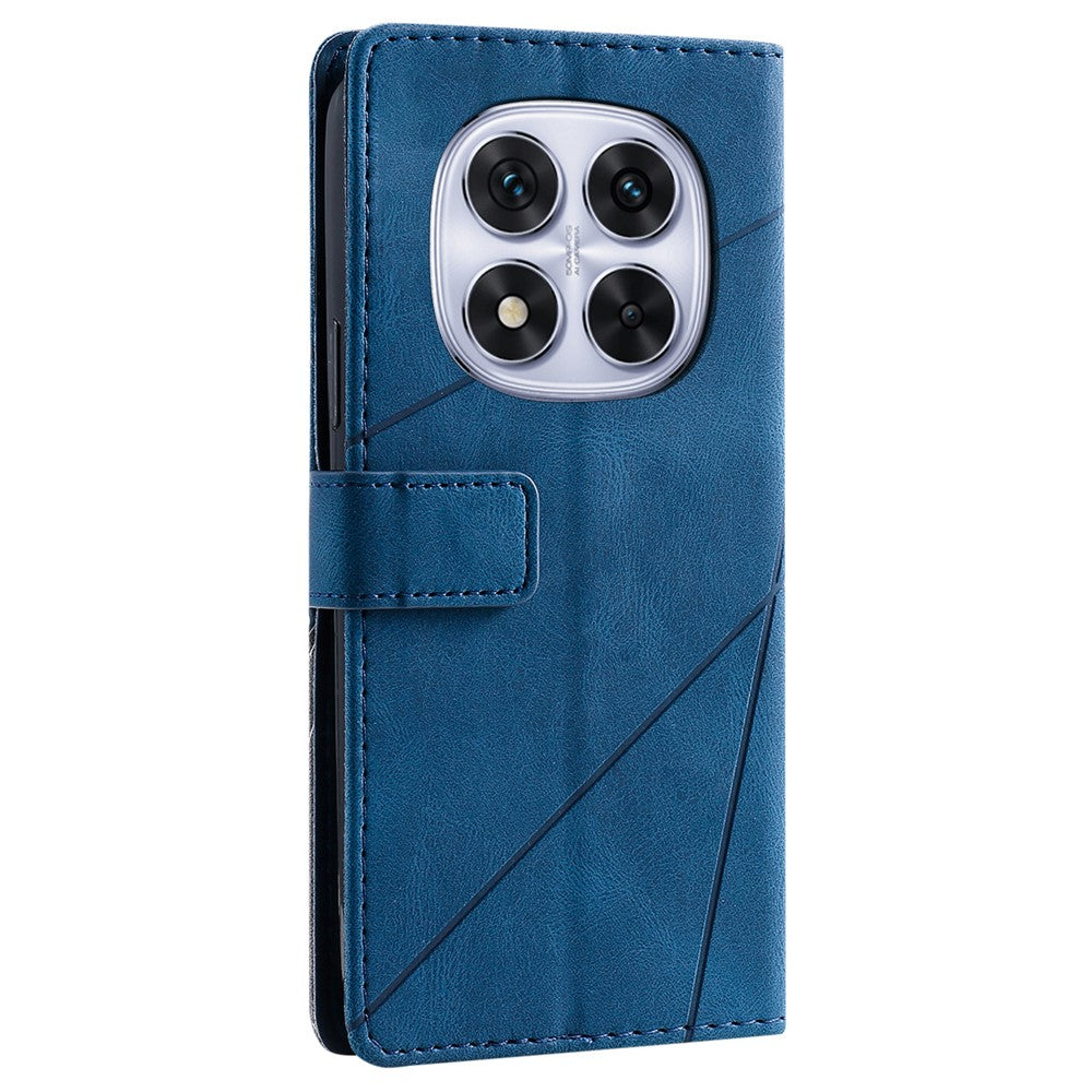 For Xiaomi Redmi Note 14 Pro+ 5G / Note 14 Pro 5G / Poco X7 5G Case Imprinted Lines PU Leather Splicing Wallet Phone Cover
